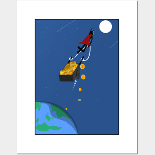 bitcoin to the moon Posters and Art